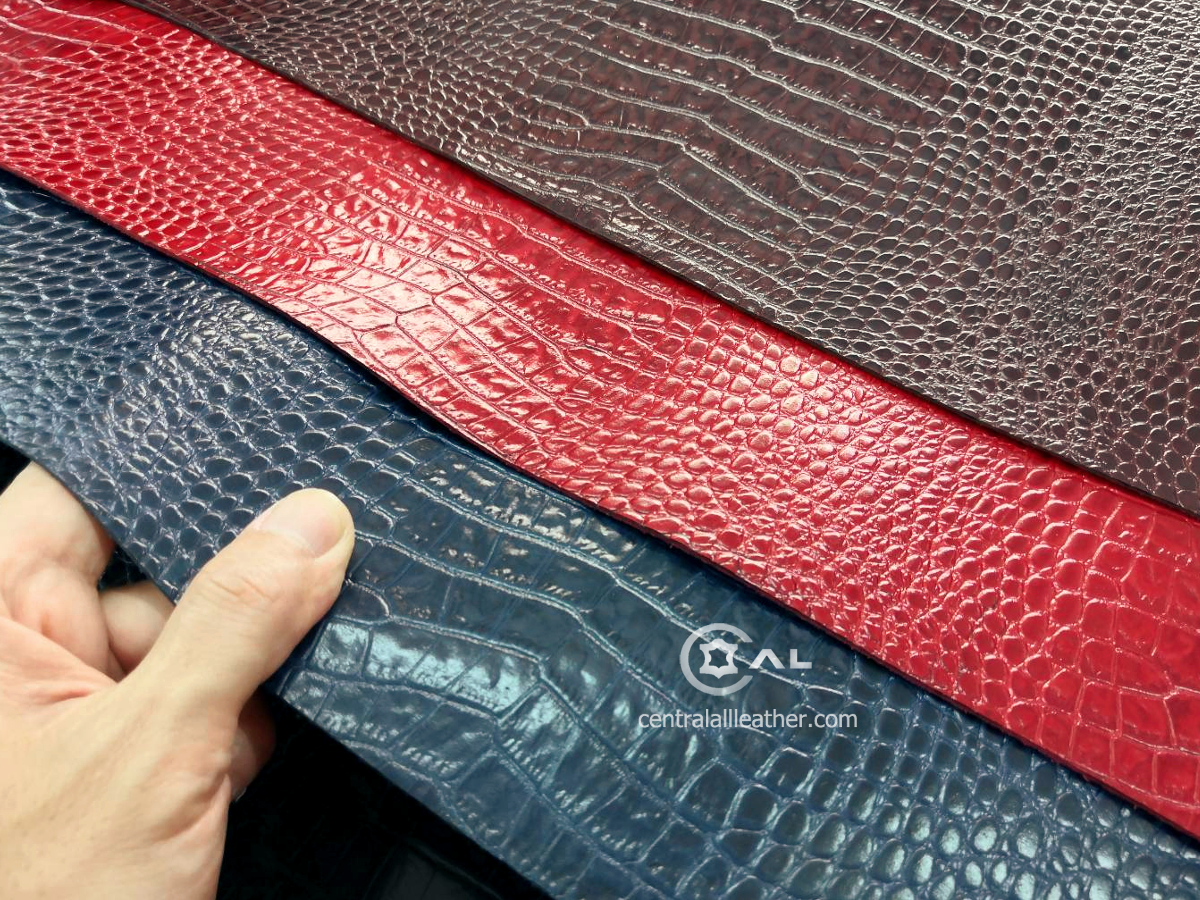 COW EMBOSSED CROCODILE-DESIGNED LEATHER CD028 – central all leather